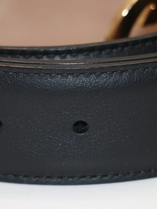 Gucci Interlocking Gold GG Belt 370543 Size 36 - Black/Brown women main image 5